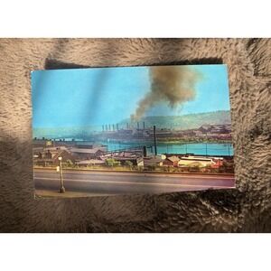 Vintage The Steel Mills of Pittsburgh PA Postcard 2 Cents Stamped Postmark 1957